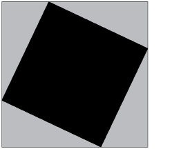 This illustration shows a black square region surrounded by four grey, congruent right triangles. These five shapes make up the area of the original, larger black square.