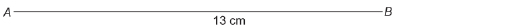 This illustration shows a line segment labelled AB measuring 13 centimetres.