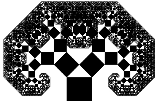 This is a fractal image of the Pythagoras tree.