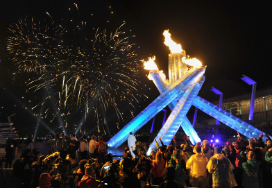 This photograph is of the cauldron at the 2010 Winter Olympics.
