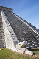 This is a photo of Mayan temple stairs.