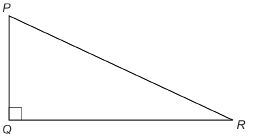 This illustration shows right triangle PQR with angle Q marked as a right angle.