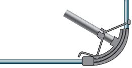 This graphic shows a tool used to bend conduits.