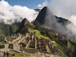 A photo shows the Inca city of Machu Picchu.