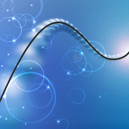 This is an abstract design with circles and a curve following the contour of circles.