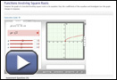 This is a play button that opens “Functions Involving Square Roots.”