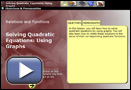 This is a play button for Solving Quadratic Equations: Using Graphs.