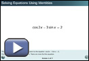 This play button opens Solving Equations Using Identities.