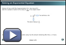 This is a play button that opens Solving an Exponential Equation.